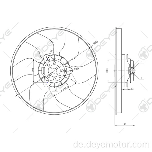 Kühlerlüftermotor 12v Auto für TRAFIC CLIO